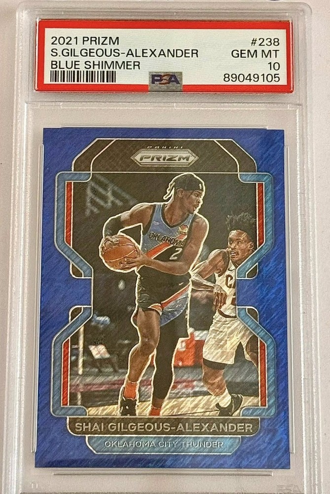 2021 PANINI PRIZM #238 SHAI GILGEOUS ALEXANDER BLUE PRIZM PSA 10 SSP /30 "MVP"