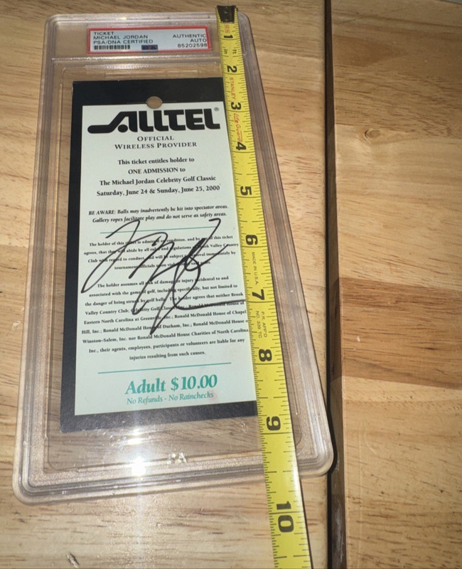 Michael Jordan Autograph PSA DNA Authentic Original Golf Ticket Card Auto MJ view 2