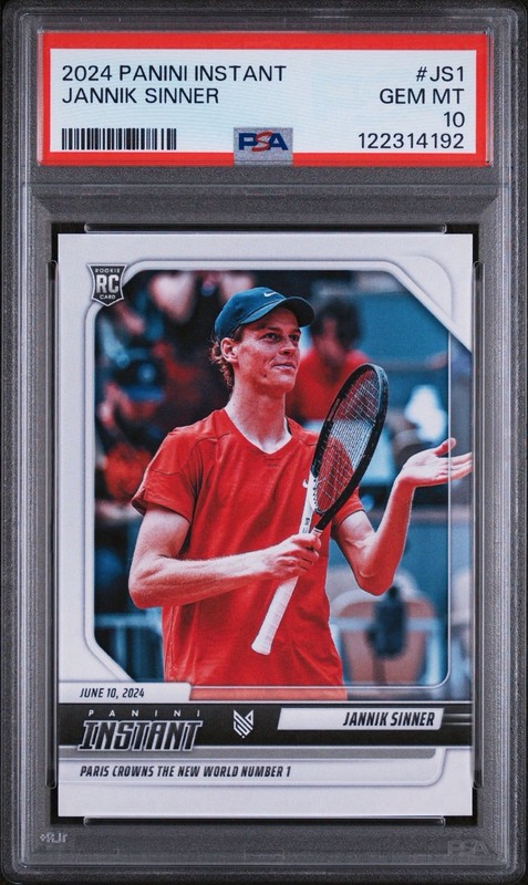 Graded 2024 Panini Instant Jannik Sinner #JS1 New World #1 RC Tennis Card PSA 10 view 2