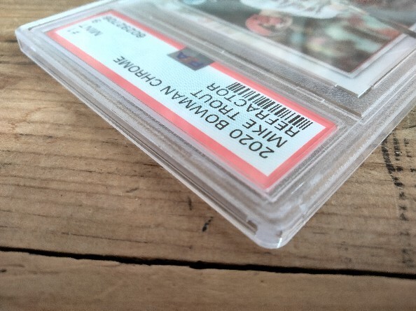 MIKE TROUT 2020 BOWMAN CHROME REFRACTOR PSA 9 view 2