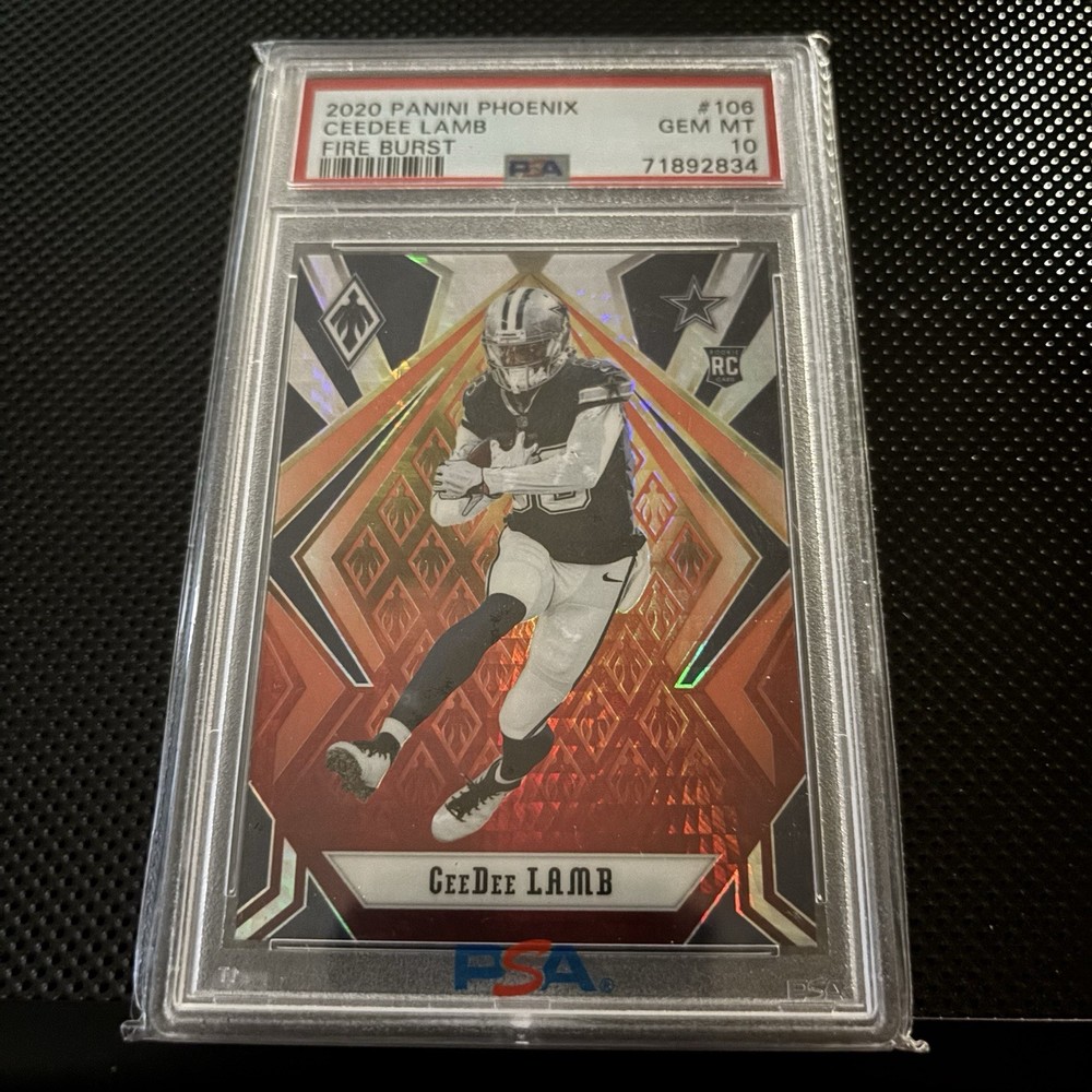 PSA 10 2020 Panini Phoenix CeeDee Lamb Fire Burst Rookie #106 Cowboys