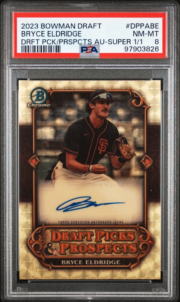2023 Bowman Draft Picks Bryce Eldridge 1/1 Prospect Auto Superfractor PSA 8