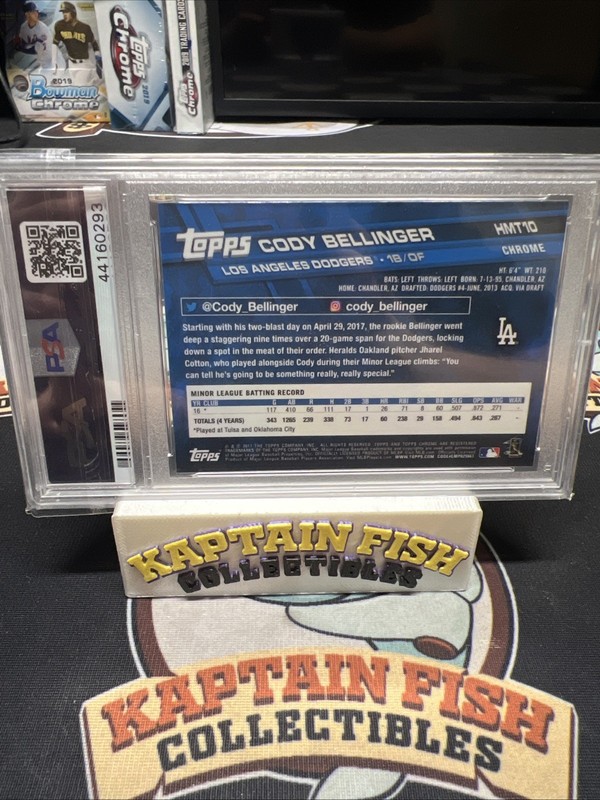 2017 Topps Chrome Update #HMT10 Cody Bellinger RC Rookie PSA 10 view 2