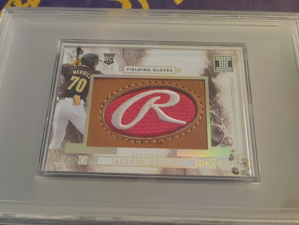 Jackson Merrill 2024 Impeccable Jumbo Fielding Glove Patch 6/6 PSA 10 Bookend