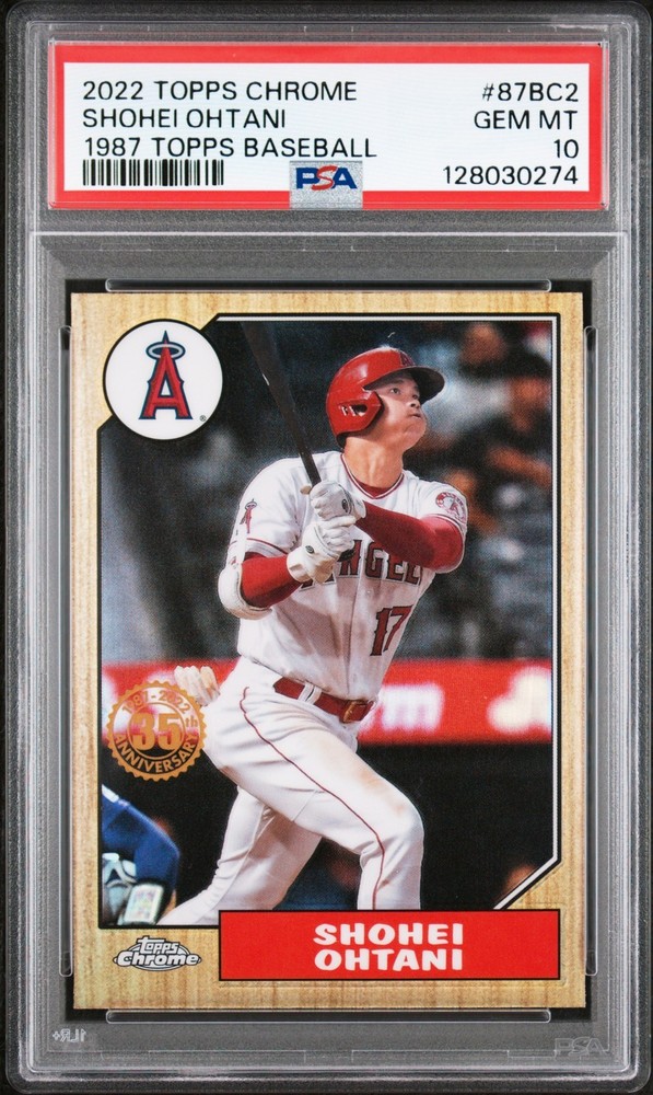 2022 Topps Chrome Shohei Ohtani Card #87BC-2 1987 Topps Baseball PSA 10 *READ*