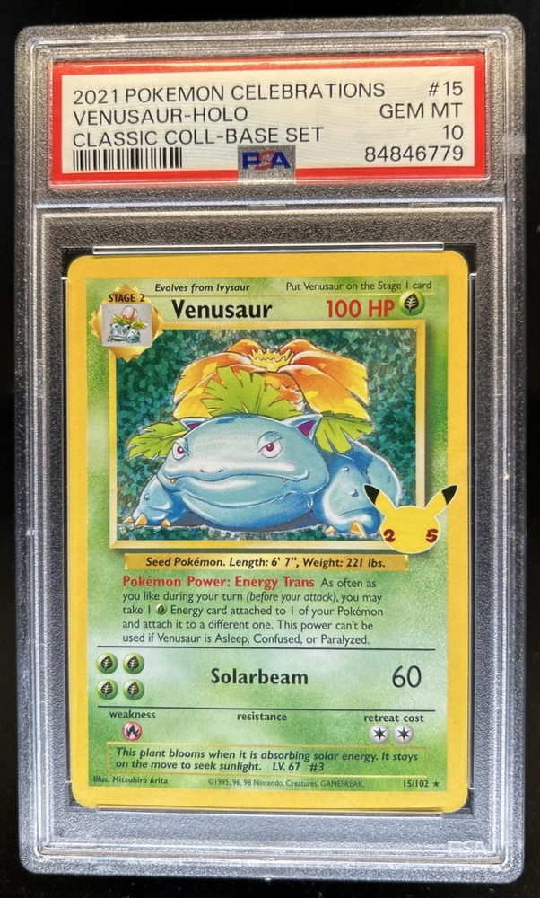 2021 Pokemon SWSH Celebrations Venusaur Classic Holo #15/102 PSA 10