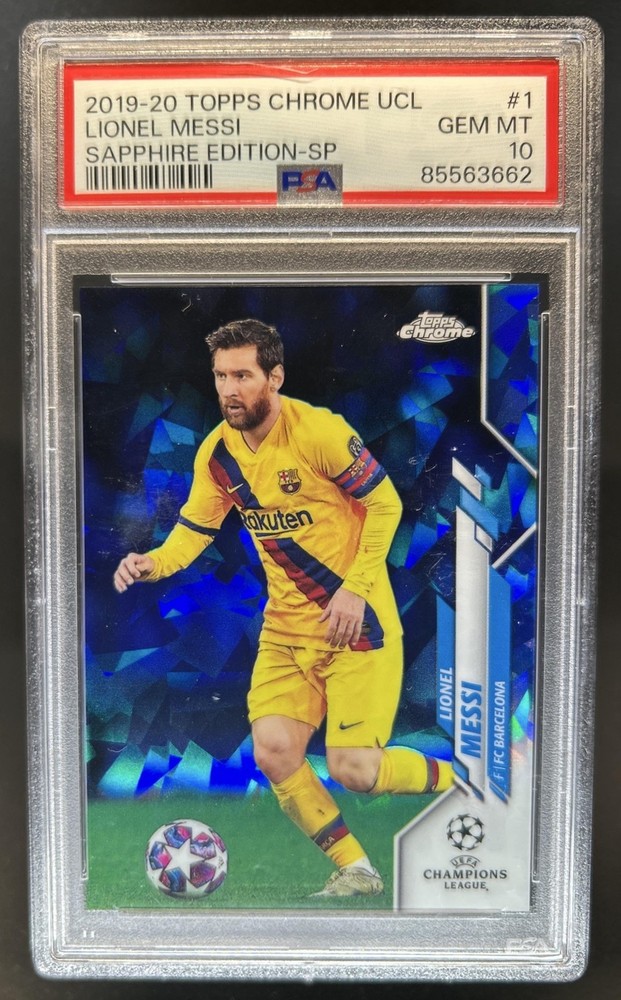 2019 Topps Chrome Sapphire UEFA Lionel Messi #1b Barcelona PSA 10 GEM MINT