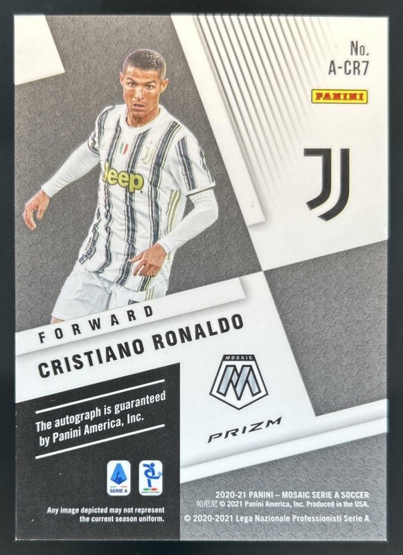 2020-21 Panini Mosaic Serie A Cristiano Ronaldo Auto Mosaic #A-CR7 Juventus view 2