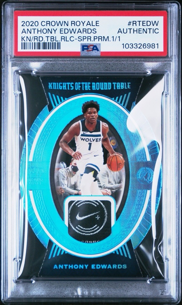 2020 Crown Royale Anthony Edwards 1/1 RC PSA Nike Swoosh 