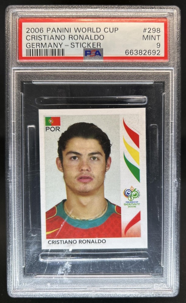 2006 Panini World Cup Stickers Cristiano Ronaldo #298 Portugal PSA 9