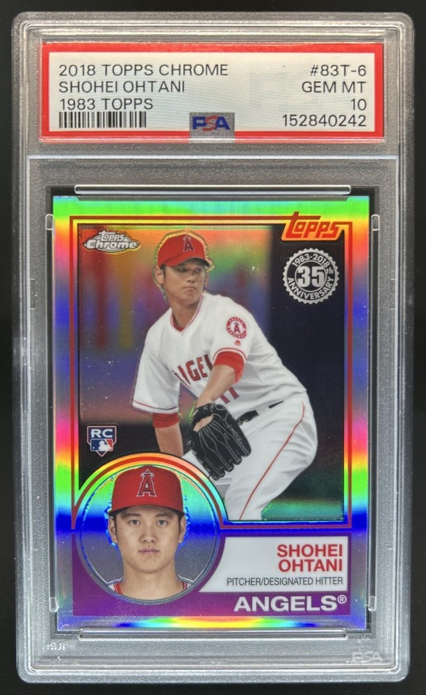 2018 Topps Chrome Shohei Ohtani 1983 RC Refractor Rookie #83T-6 Angels PSA 10