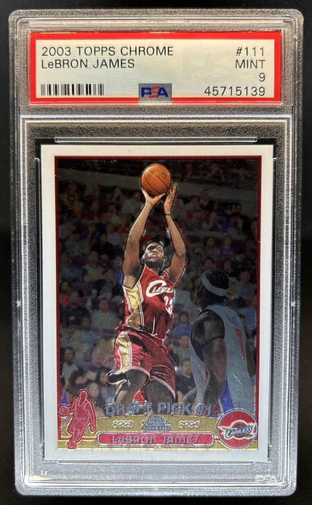 2003-04 Topps Chrome Lebron James Rookie RC #111 Cavaliers PSA 9