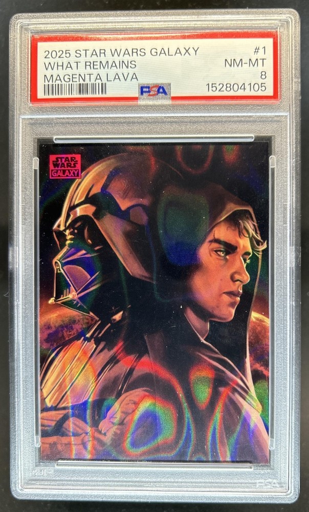 2025 Topps Star Wars Galaxy What Remains Magenta Lava Refractor #/250 PSA 8