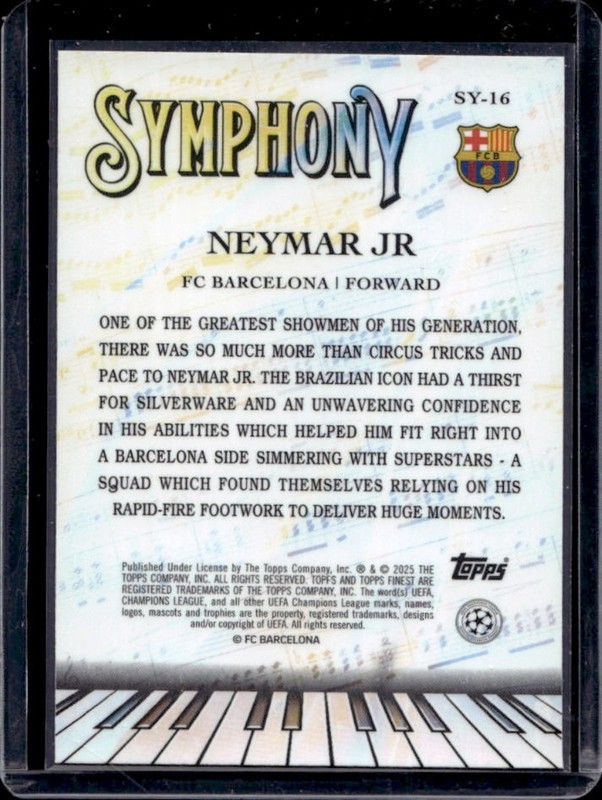 2024-25 Topps Finest UEFA Neymar Jr Symphony #SY-16 Barcelona view 2