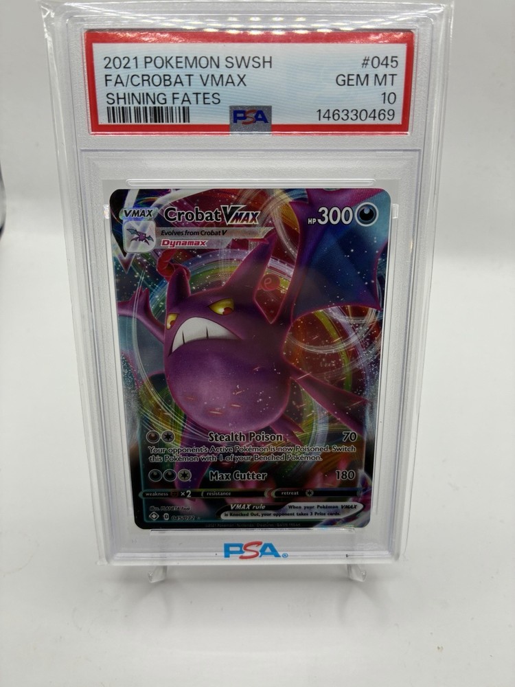 PSA 10 Pokemon Crobat VMAX #045 Full Art Shining Fates