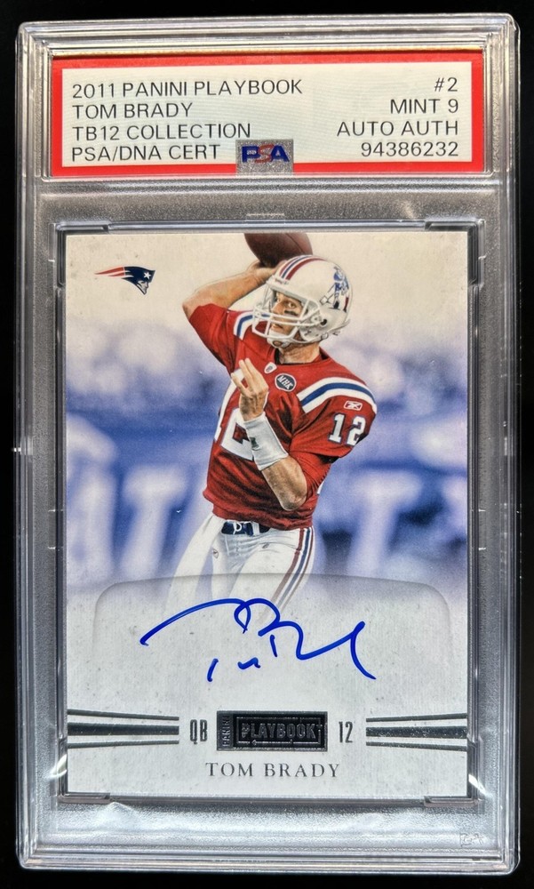 2011 Playbook Tom Brady TB12 Sample Auto Autograph #2 PSA 9 Authentic