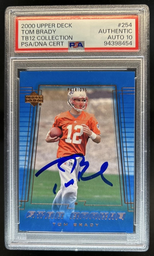 2000 Upper Deck Tom Brady TB12 Auto Autograph RC #254 Patriots PSA Authentic 10
