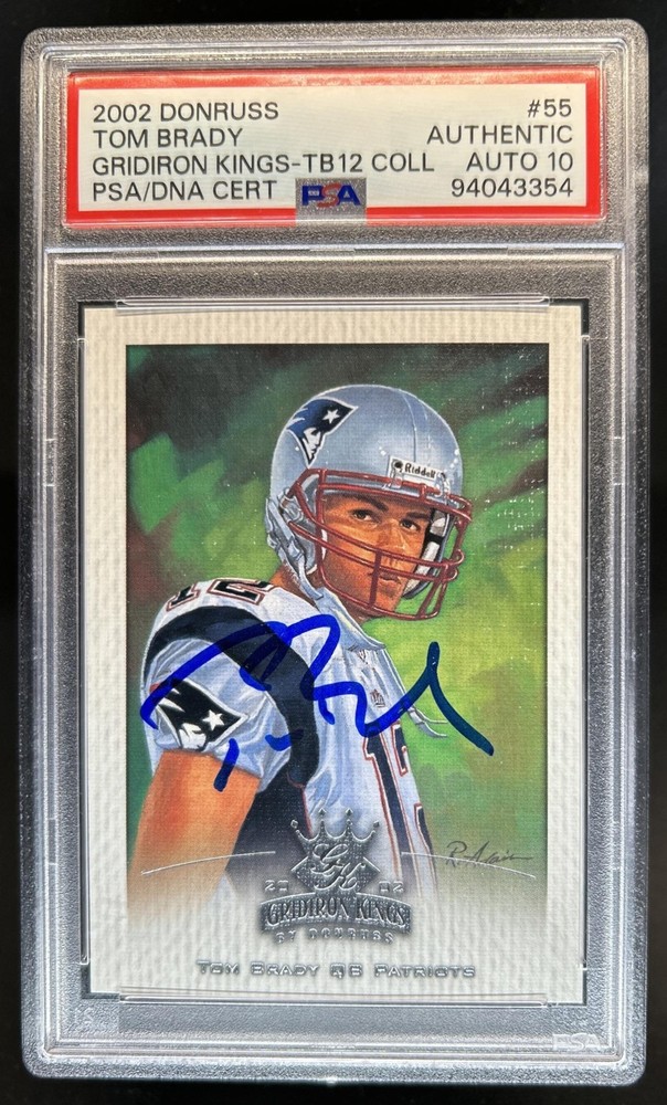2002 Donruss Gridiron Kings Tom Brady TB12 Auto Autograph #55 PSA Authentic 10