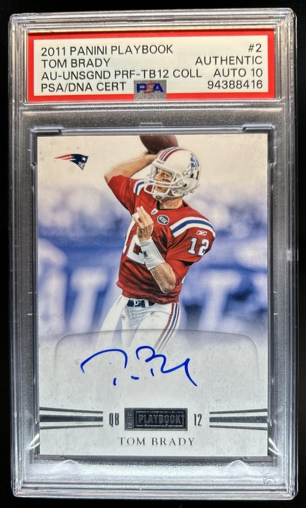2011 Playbook Tom Brady TB12 Sample Auto Autograph #2 PSA Authentic 10