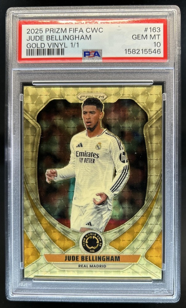 2025 Panini Prizm FIFA Club World Cup Jude Bellingham Gold Vinyl #1/1 PSA 10