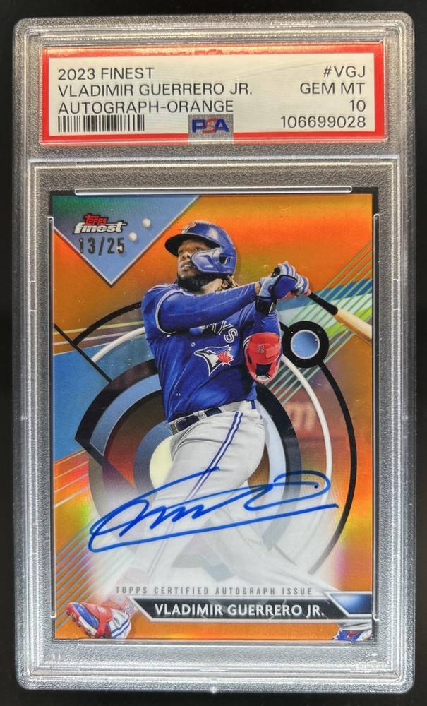2023 Topps Finest Vladimir Guerrero Jr. Auto Orange Refractor #/25 PSA 10