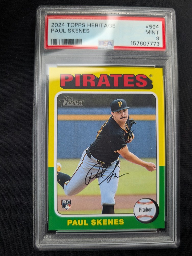 2024 Topps Heritage #594 Paul Skenes Pirates RC Rookie PSA 9 MINT