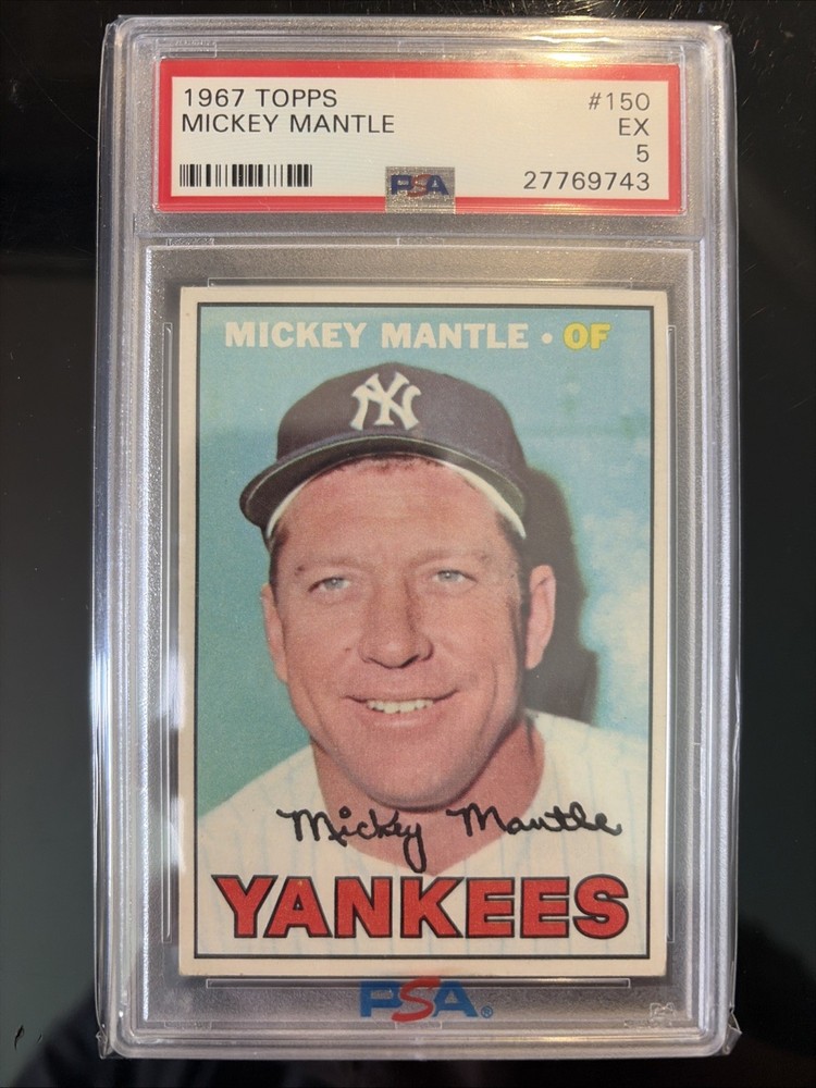 1967 Topps MICKEY MANTLE #150 PSA 5 EX New York Yankees HOF