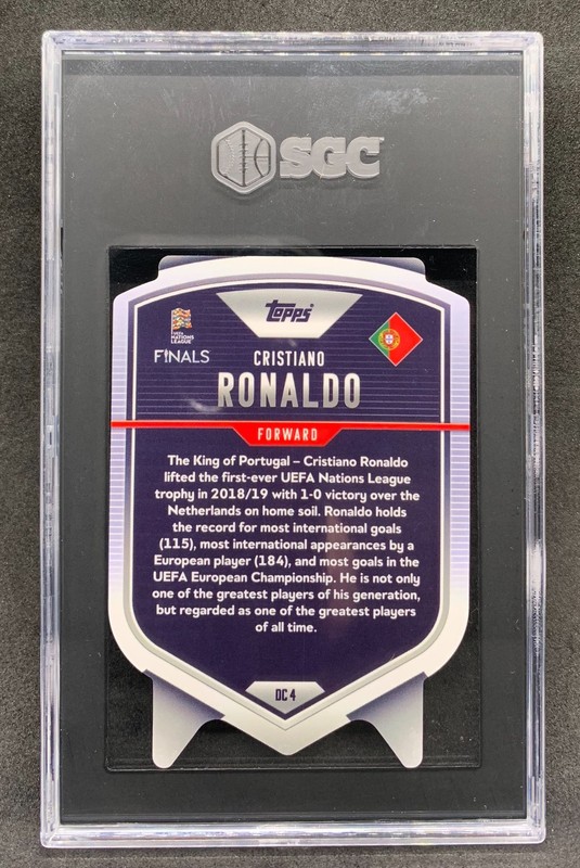 2022-23 Topps Chrome Attax CRISTIANO RONALDO UEFA Shield Die Cut SP Mint SGC 10 view 2
