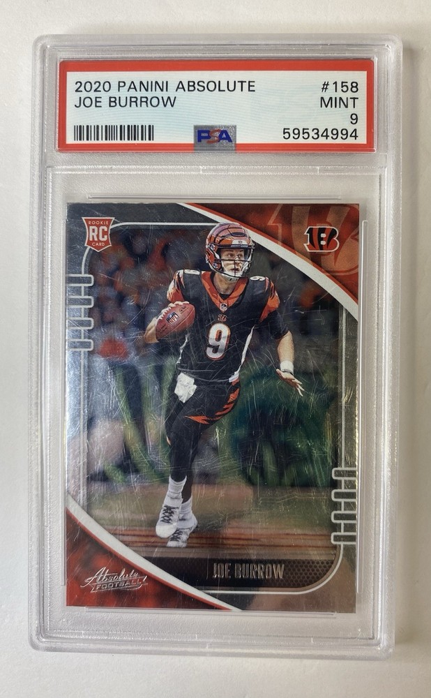 2020 Panini Absolute #158 Joe Burrow Cincinnati Bengals RC Rookie PSA 9