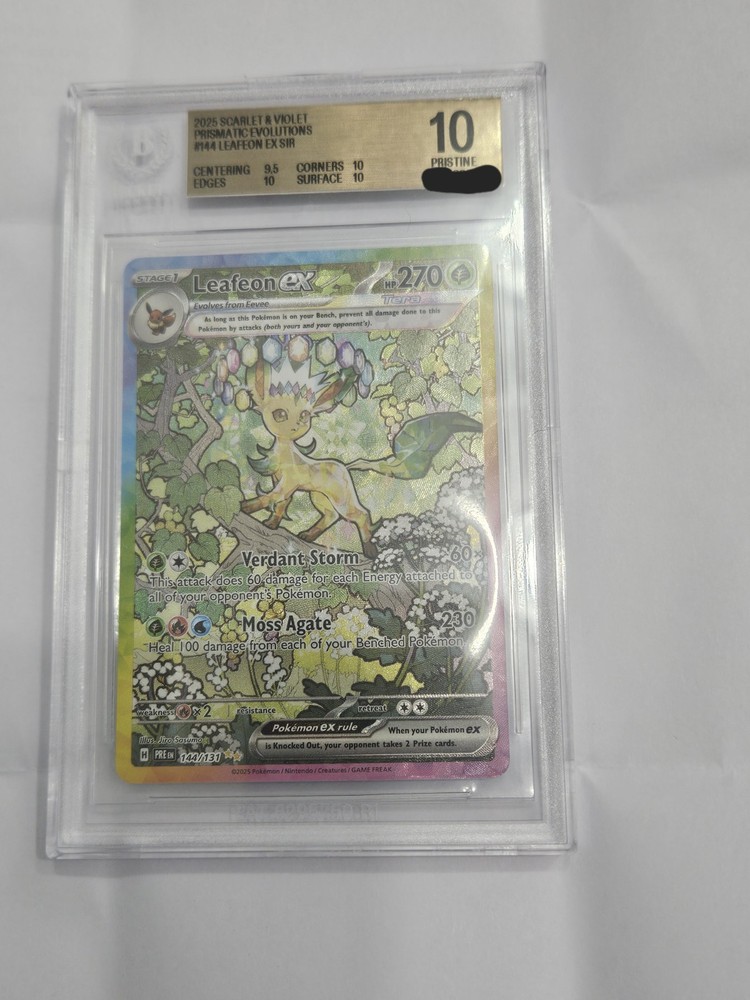 Leafeon ex 144/131 SIR Full Art Prismatic Evolutions 2025 English BGS 10 Pop 10