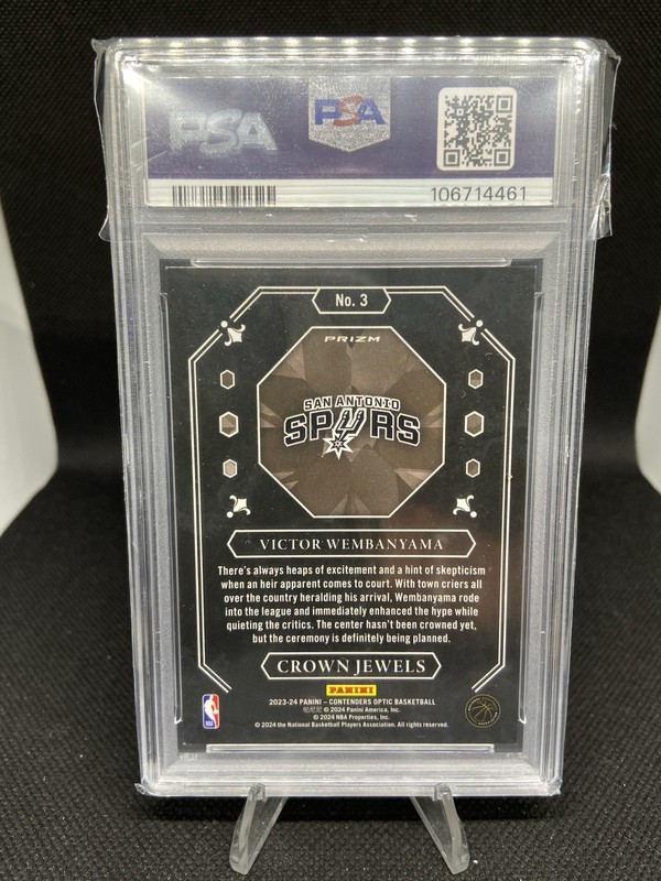2023 Contenders Optic -  Victor Wembanyama Crown Jewels - PSA 9 - Case Hit view 2