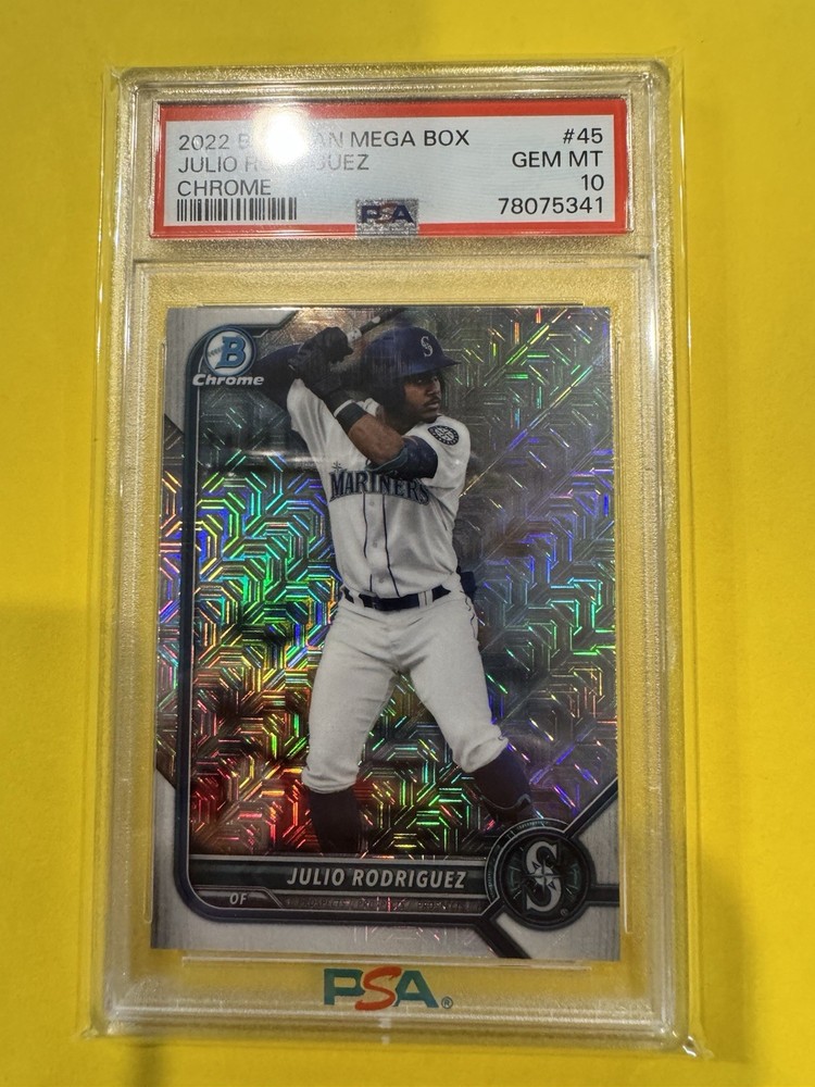 2022 Bowman Mega Box Chrome Julio Rodriguez #BCP-45 Graded PSA 10 Gem Card