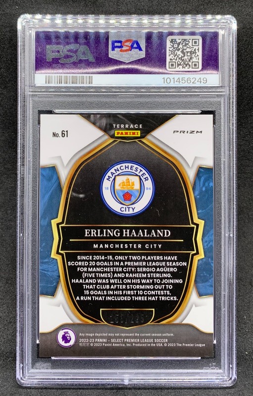 2022-23 Select ERLING HAALAND Premier League Camo Prizm SP /225 Mint PSA 9 view 2