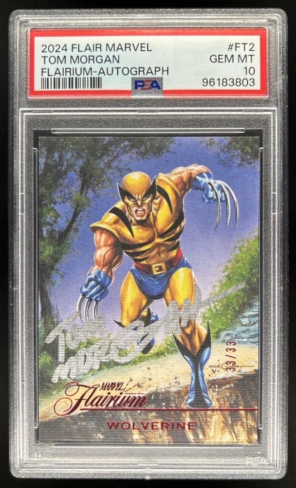 2024 Flair Marvel Tom Morgan Flairium Auto Autograph #FT-2 PSA 10 GEM MINT