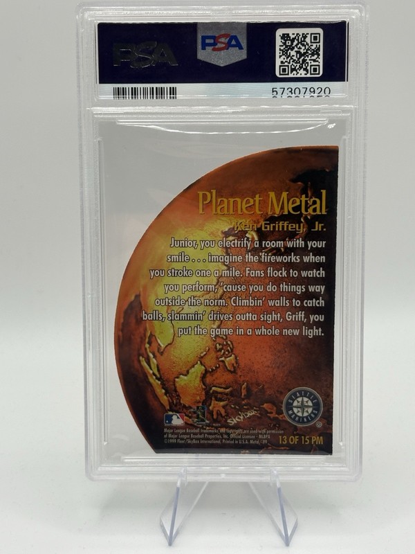 1999 Metal Universe Ken Griffey Jr Planet Metal #13 PSA 8 Mariners!  view 2