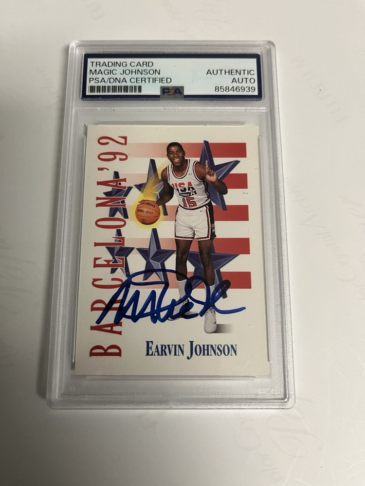 Autographed Magic Johnson 1992 Olympic Dream Team Skybox Card PSA Signed Auto