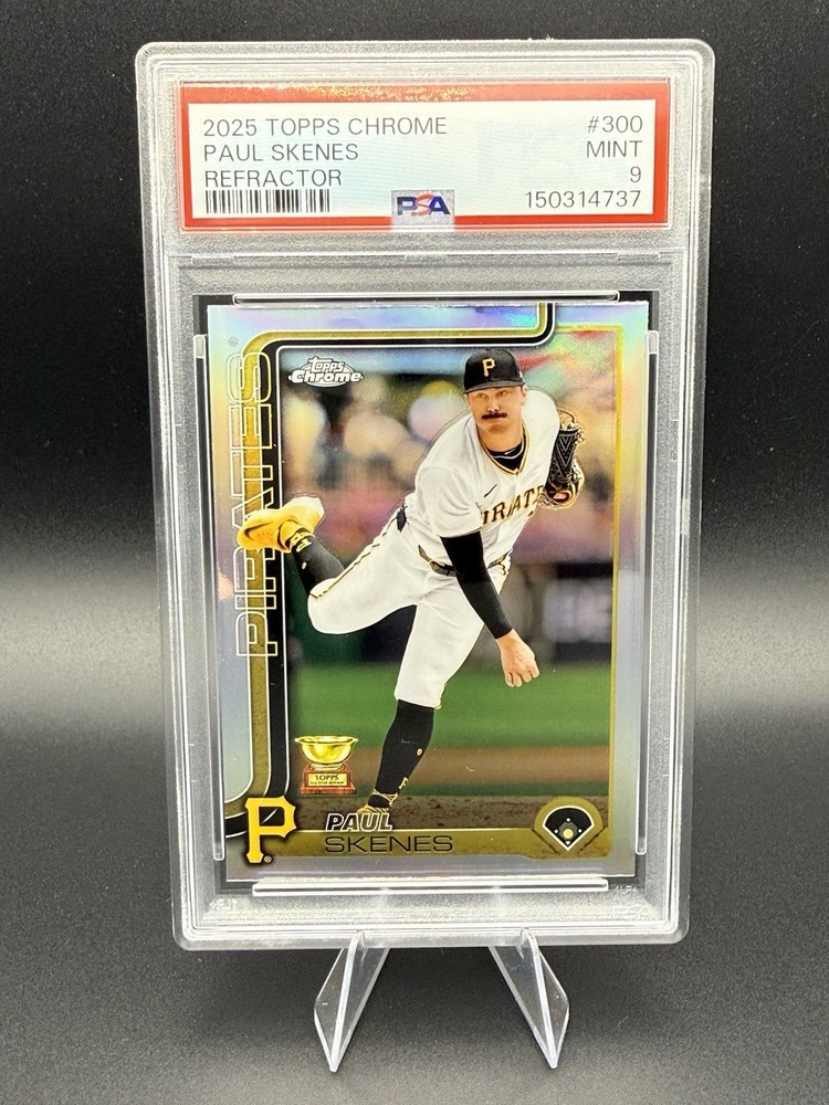 2025 TOPPS CHROME REFRACTOR #300 PAUL SKENES PSA 9