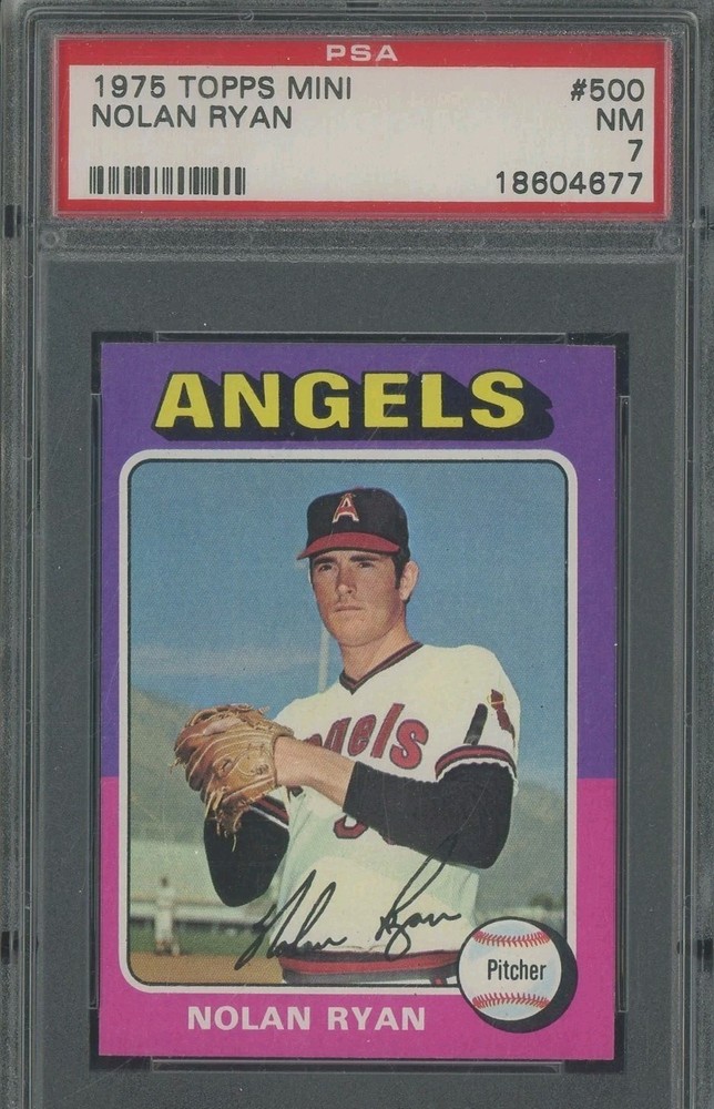 1975 Topps Mini #500 Nolan Ryan Angels HOF PSA 7 NM