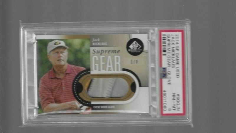 2014 SP Game Used Golf Supreme Gear 1/3 JACK NICKLAUS glove relic PSA 8 pga view 2