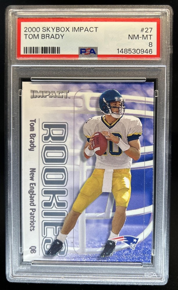 2000 Skybox Impact Tom Brady RC #27 Patriots PSA 8 Rookie