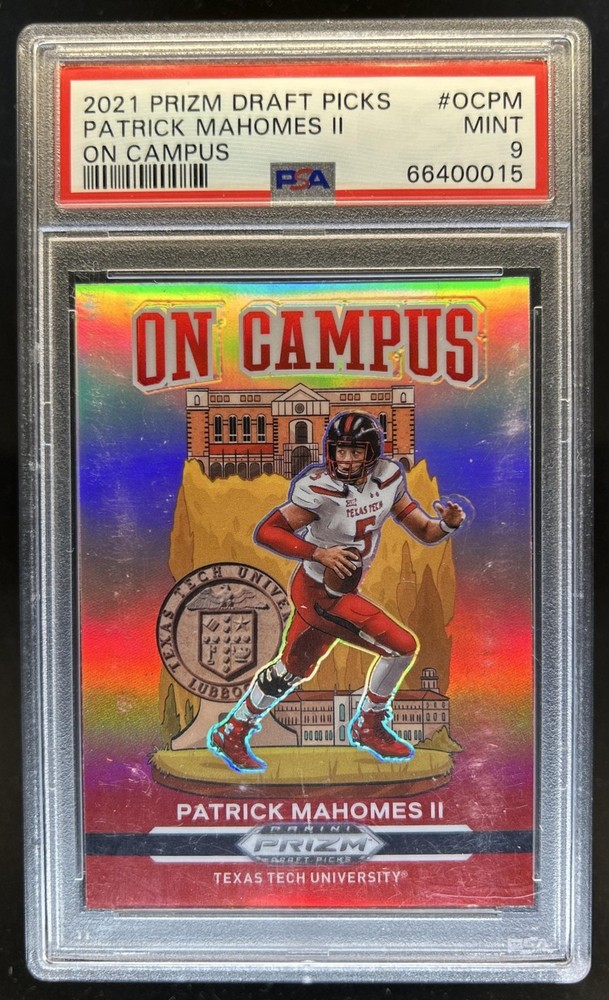 2021 Prizm Draft Picks Collegiate Patrick Mahomes II On Campus #OC-PM PSA 9