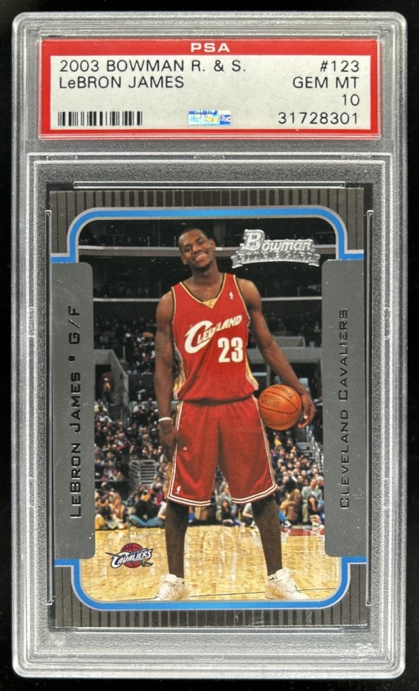 2003-04 Bowman Rookies & Stars LeBron James Rookie RC #123 Cavaliers PSA 10