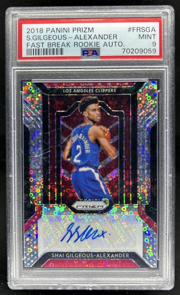 2018-19 Prizm Shai Gilgeous-Alexander Fastbreak Auto Rookies RC #FR-SGA PSA 9