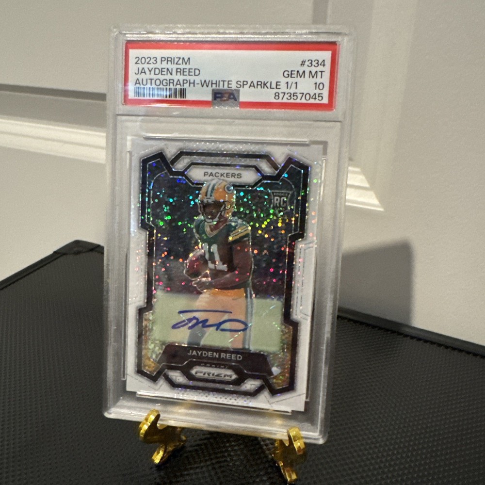 2023 Prizm Jayden Reed  Rookie RC White Sparkle Auto 1/1 PSA 10 GEM 🔥 Packers