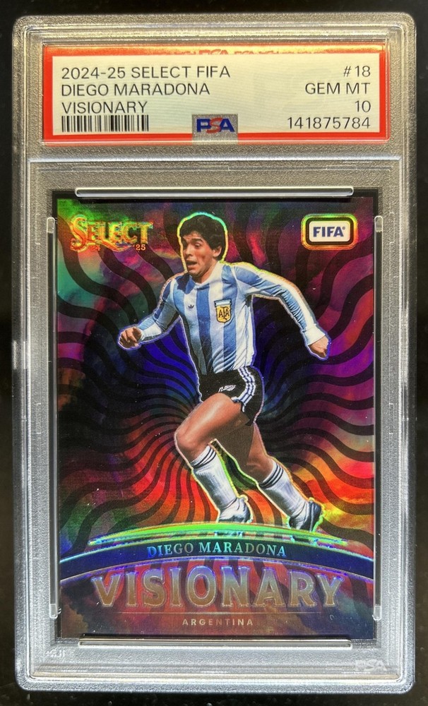 2024-25 Panini Select FIFA Diego Maradona Visionary #18 Argentina PSA 10