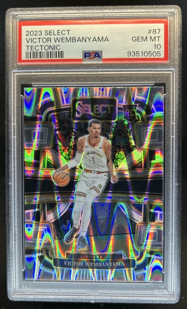 2023-24 Panini Select Victor Wembanyama Tectonic Prizm RC Concourse #87 PSA 10