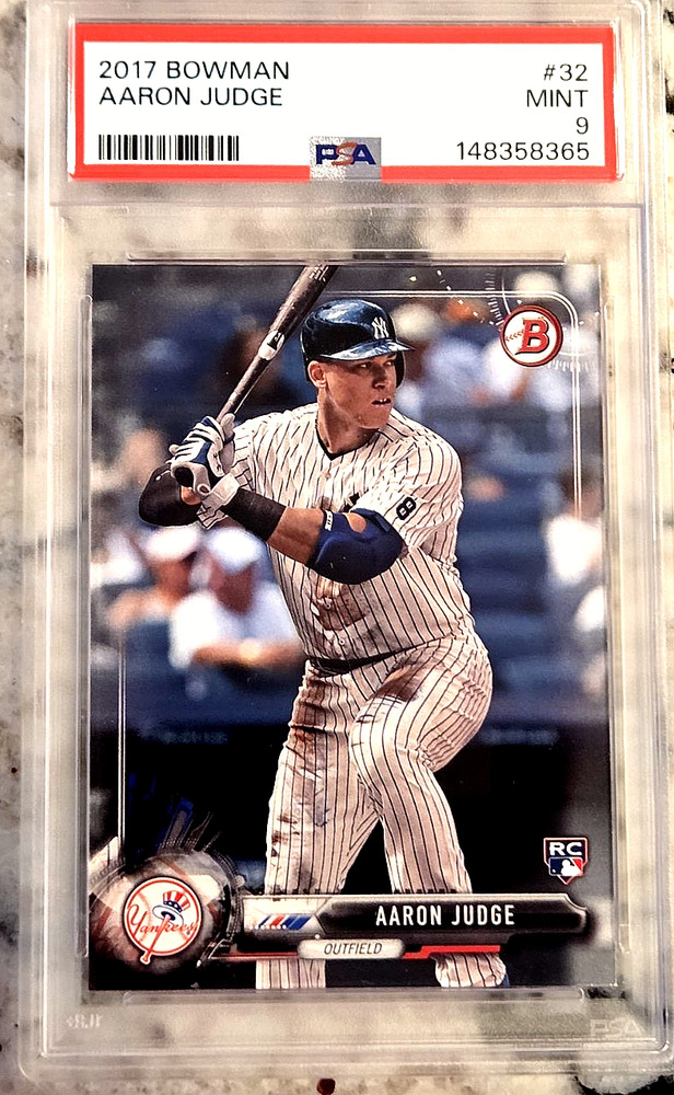 AARON JUDGE 2017 Bowman base #32 Rookie RC; *PSA 9 MINT*