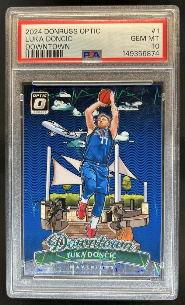 2024-25 Panini Donruss Optic Luka Doncic Downtown SP #1 Mavericks PSA 10