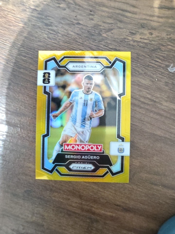 2026 Panini Prizm Monopoly FIFA World Cup Sergio Aguero Gold Refractor #'d 29/50
