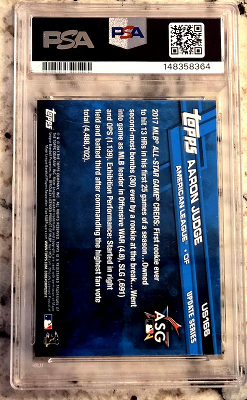 AARON JUDGE 2017 Topps Update {ASG THROWING} Rookie RC; *PSA 9 MINT* - new slab view 2